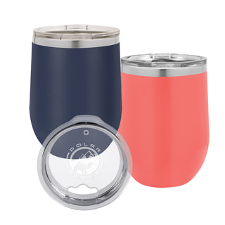 Wine Goes In Wisdom Comes Out | 12 oz. Stemless Wine Glass | Double Wall Vacuum Insulated | 17 Colors