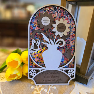 Personalized Mother's Day Laser Engraved Sign Shelf Leaner Flower Pot Birthdays Gift