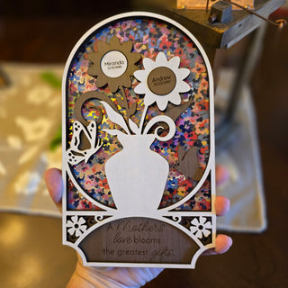 Personalized Mother's Day Laser Engraved Sign Shelf Leaner Flower Pot Birthdays Gift