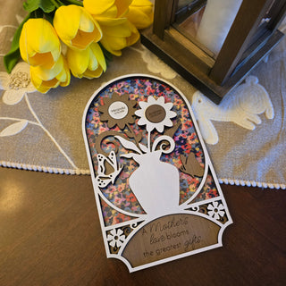 Personalized Mother's Day Laser Engraved Sign Shelf Leaner Flower Pot Birthdays Gift