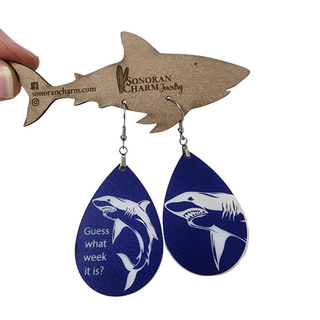 Guess what week it is? Shark Week Earrings | 3" long | Stainless Steel