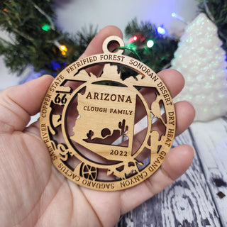 Arizona State Desert Cactus Garden Landscape Ornament Merry Christmas | Customized Personalized | Christmas Gift Exchange