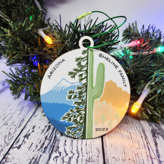Arizona Desert and Mountains Christmas Ornament Custom Customized Christmas Gift Present