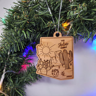 Arizona State Desert Cactus Garden Landscape Ornament Merry Christmas | Customized Personalized | Christmas Gift Exchange