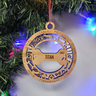 Dog Pet Christmas Ornament Customized Name Year Date Personalized Ornament | Dog Bone Food Toys Paw