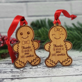 Teacher Ornament Gingerbread Man Women 2020 Boy Girl Smart Cookie Merry Christmas | Customized Personalized | Christmas Gift Exchange