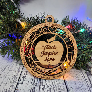 Teacher Christmas Ornament Customized Teacher Name Year Personalized Ornament | Teacher Gift Present