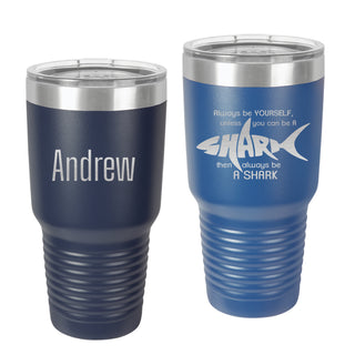 Shark Tumbler - Always be yourself unless you can be a shark | 30 oz. Ringneck Tumbler | 17 COLORS