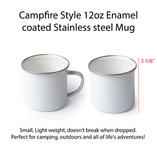 Sasquatch Research Team Bigfoot Camp Mug Campfire Enamel coated Stainless Steel Mug | 12 oz size | Personalized