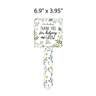Personalized Thank You for Helping me Grow Garden Stakes Aluminum Metal Plant Stake - 6.9" x 3.95" | Teacher Gift Appreciation | Decorations