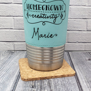 Personalized Cork Coasters | SET of 4 | Teacher Appreciation Coffee Strong Students Calm Gift | Laser Engraved