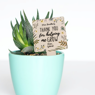 Personalized Thank You for Helping me Grow Garden Stakes Aluminum Metal Plant Stake - 6.9" x 3.95" | Teacher Gift Appreciation | Decorations