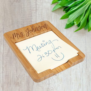 Customized Bamboo Sticky Note Holder - Great Teacher Gift Student Teacher Appreciation