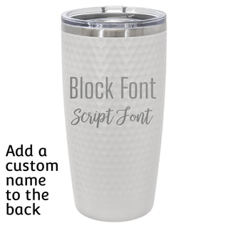 It's a Dry Heat Arizona Desert Golf Course Skeleton | White Golf Tumbler with Dimples and Slider Lid | 20 oz | Personalize