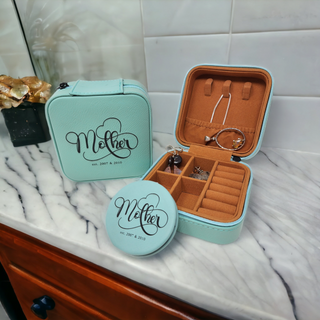 Personalized Jewelry Box for Home or Travel  | Custom Jewelry Box | Mother's Day Mother Mom Mum Mommy
