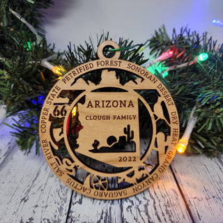 Arizona State Desert Cactus Garden Landscape Ornament Merry Christmas | Customized Personalized | Christmas Gift Exchange