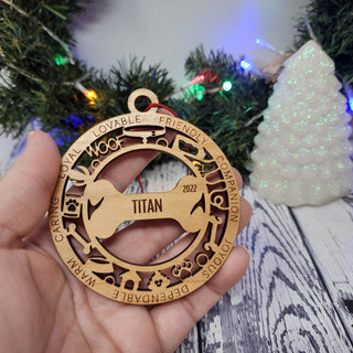 Dog Pet Christmas Ornament Customized Name Year Date Personalized Ornament | Dog Bone Food Toys Paw