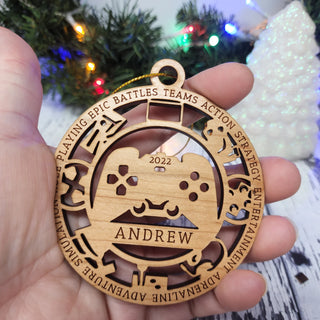 Gamer Christmas Ornament Customized Name Year Personalized Ornament | Tween Teen Gift Ornament