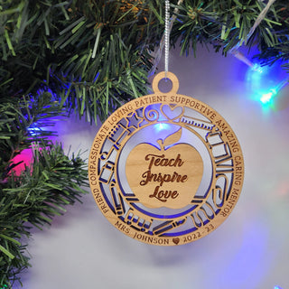 Teacher Christmas Ornament Customized Teacher Name Year Personalized Ornament | Teacher Gift Present